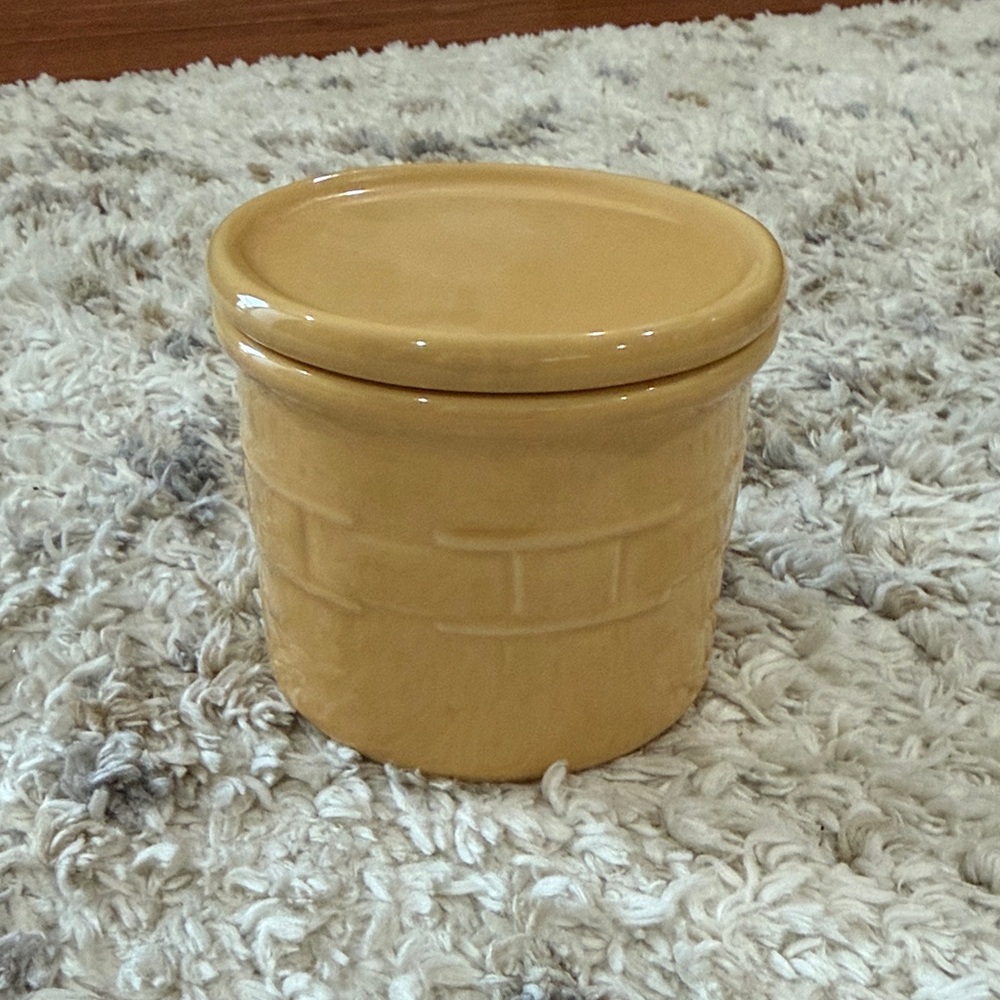 Longaberger Mustard Yellow Pottery Jar